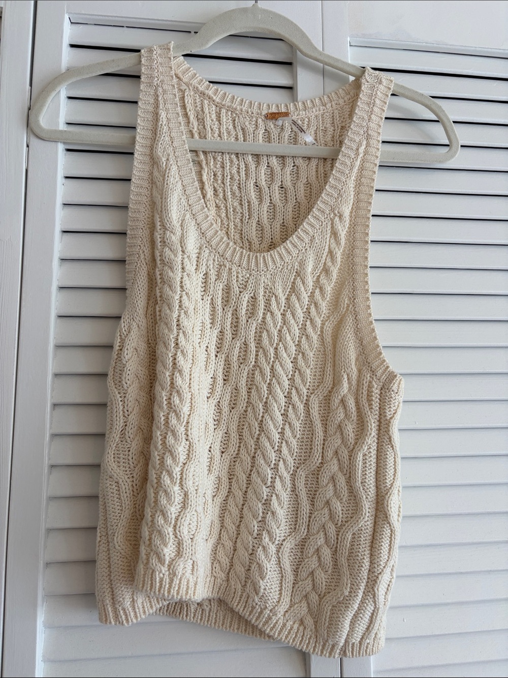 Cream Cable Knit Sweater Tank